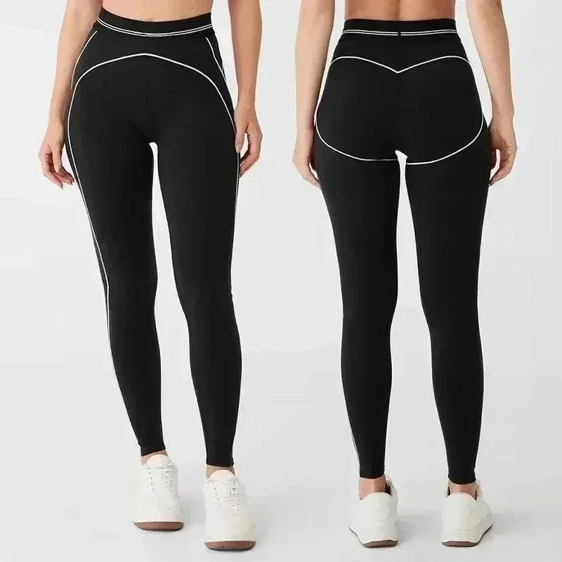 AI Jóga Nők Alkalmi sportok beállítása vel mellkasi Kárpitoz Edzés Alsónemű Árrugalmasság Magas derékon Egy darabban szőtt Fitnesz legging two-piece beállítása