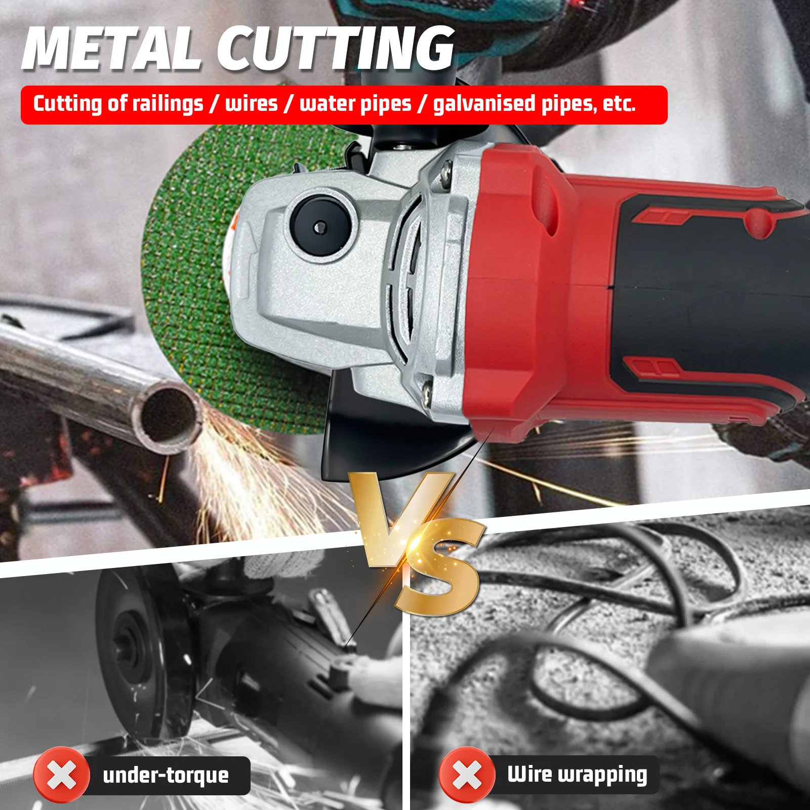 طاحونة زاوية لاسلكية لبطارية ميلووكي 18 فولت، 4-1/2 بوصة، أداة طاحونة زاوية كهربائية بدون فرش 8500 دورة في الدقيقة