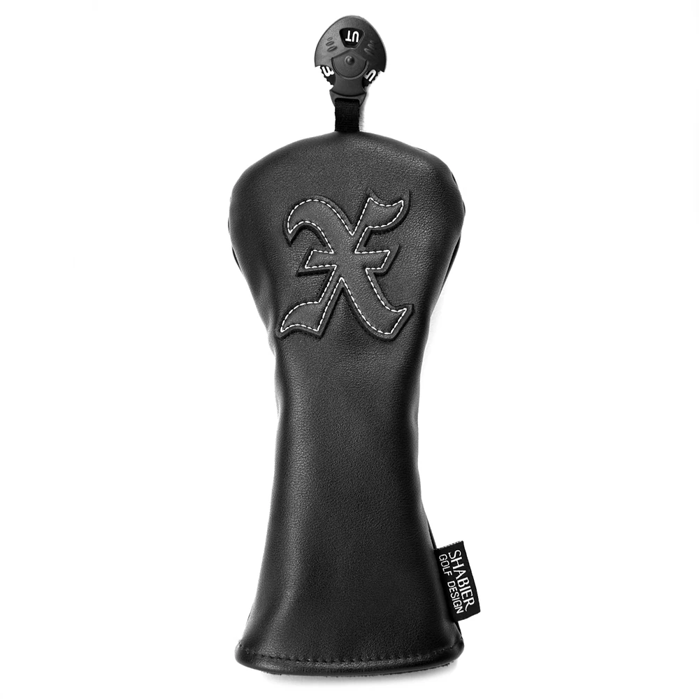 Black Soft Premium Synthetic Leather Golf Club Head Covers Driver Fairway Wood Hybrid Headcover Set