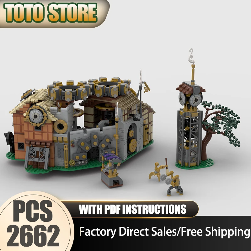 نموذج قلعة القرون الوسطى Moc قوالب بناء القلعة القزم نموذج التكنولوجيا وحدات لعبة المكعبات لتقوم بها بنفسك تجميع هدايا عيد الميلاد