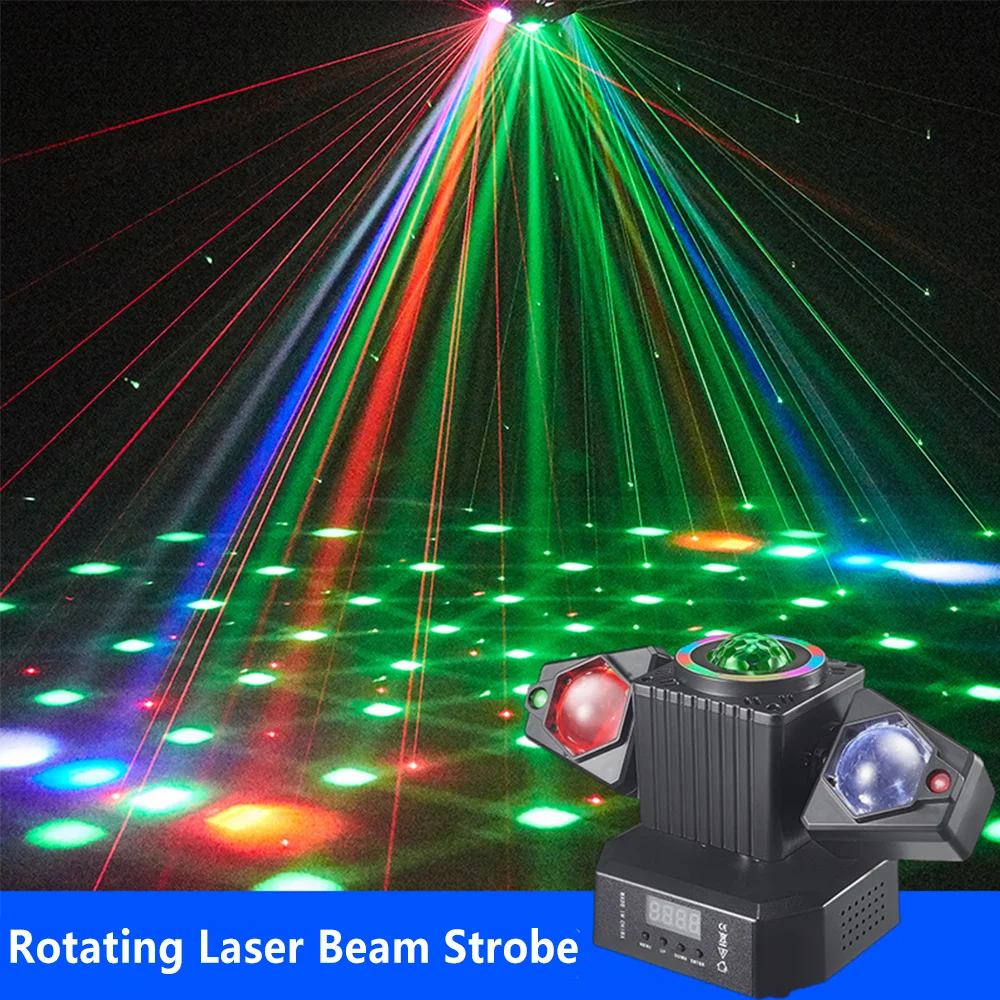 

LED Party Light Rotating Laser Beam Strobe Decoration Laser Projector RGB Stage Lighting For DJ Party Concert Wedding Theater