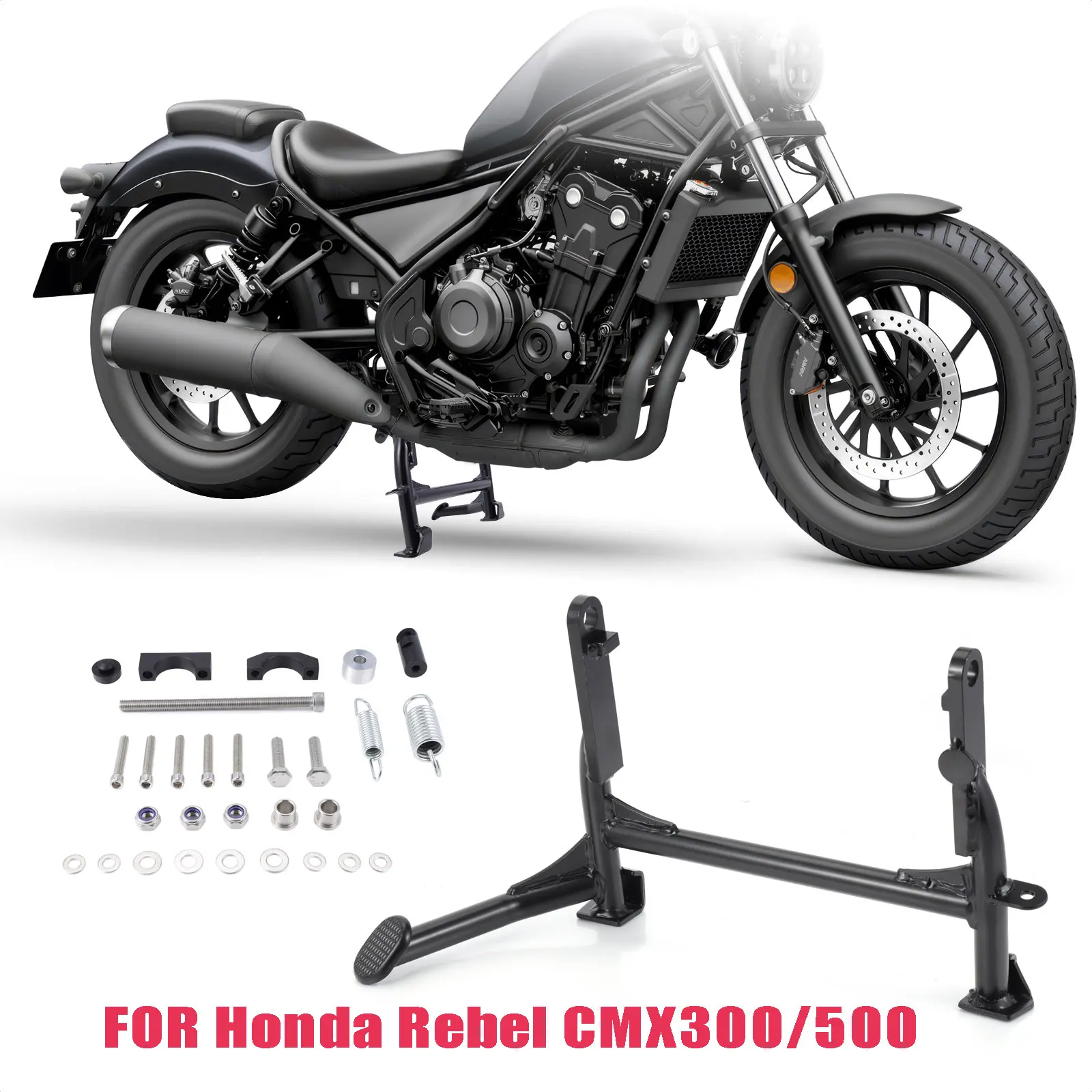 

For Honda Rebel CMX 500 300 CM CMX500 CMX300 2017-2022 Accessories Middle Kickstand Foot Center Parking Stand Support Bracket