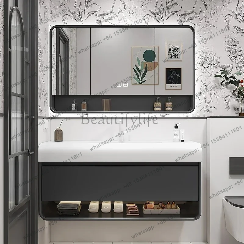 

French Retro Bathroom Cabinet Ceramic Whole Washbin Countertop Washstand Cabinet Holding Basin Wash Basin Cabinet