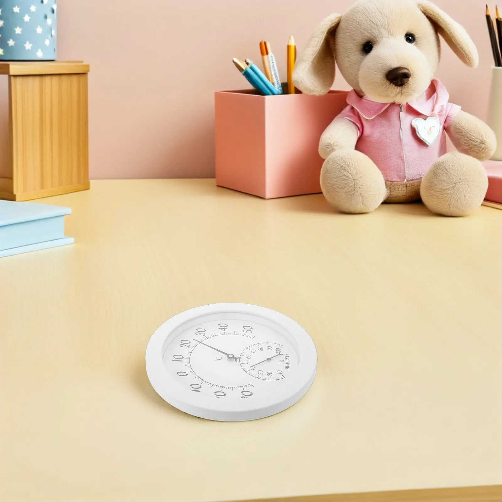 Analog Round Hygrometer Baby Room Thermometer Wall Mounted Accurate Indoor Home Humidity Monitor Nursery Temperature Gauge