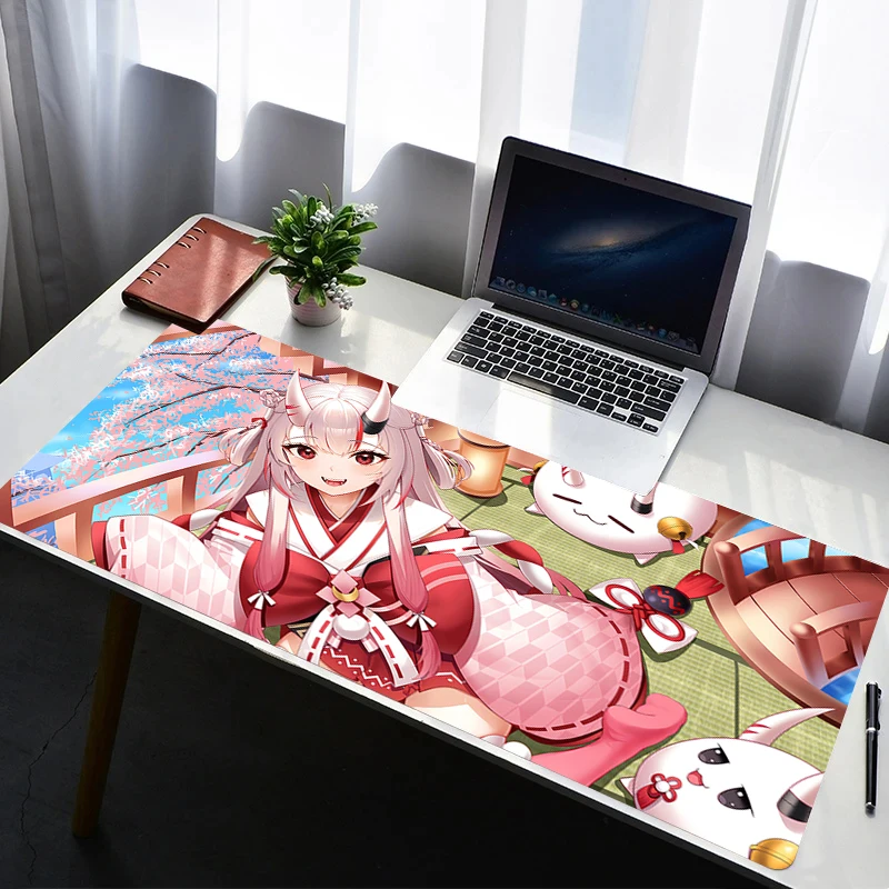 

Mouse Pad Laptop Rubber Extended Desktop Mat Computer Gamer HD Mousepad Hololive Nakiri Ayame PC Gaming Accessories Keyboard Pad
