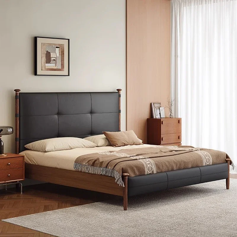 #Black Upholstered Double Bed Elegant European Beauty Designer Double Bed Lit Pliable Camas De Dormitorio Bedroom Furniture
