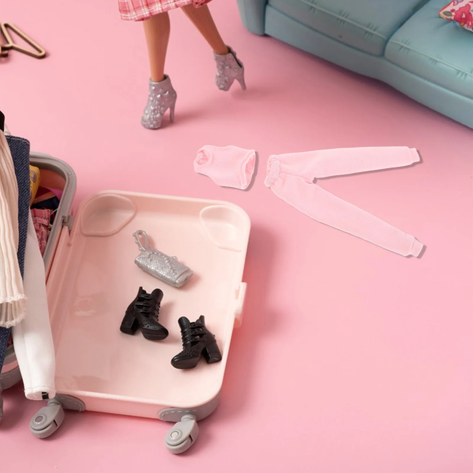 

4 комплекта одежды для игрушек, нарядные принадлежности, летняя одежда, брюки, топы на бретелях