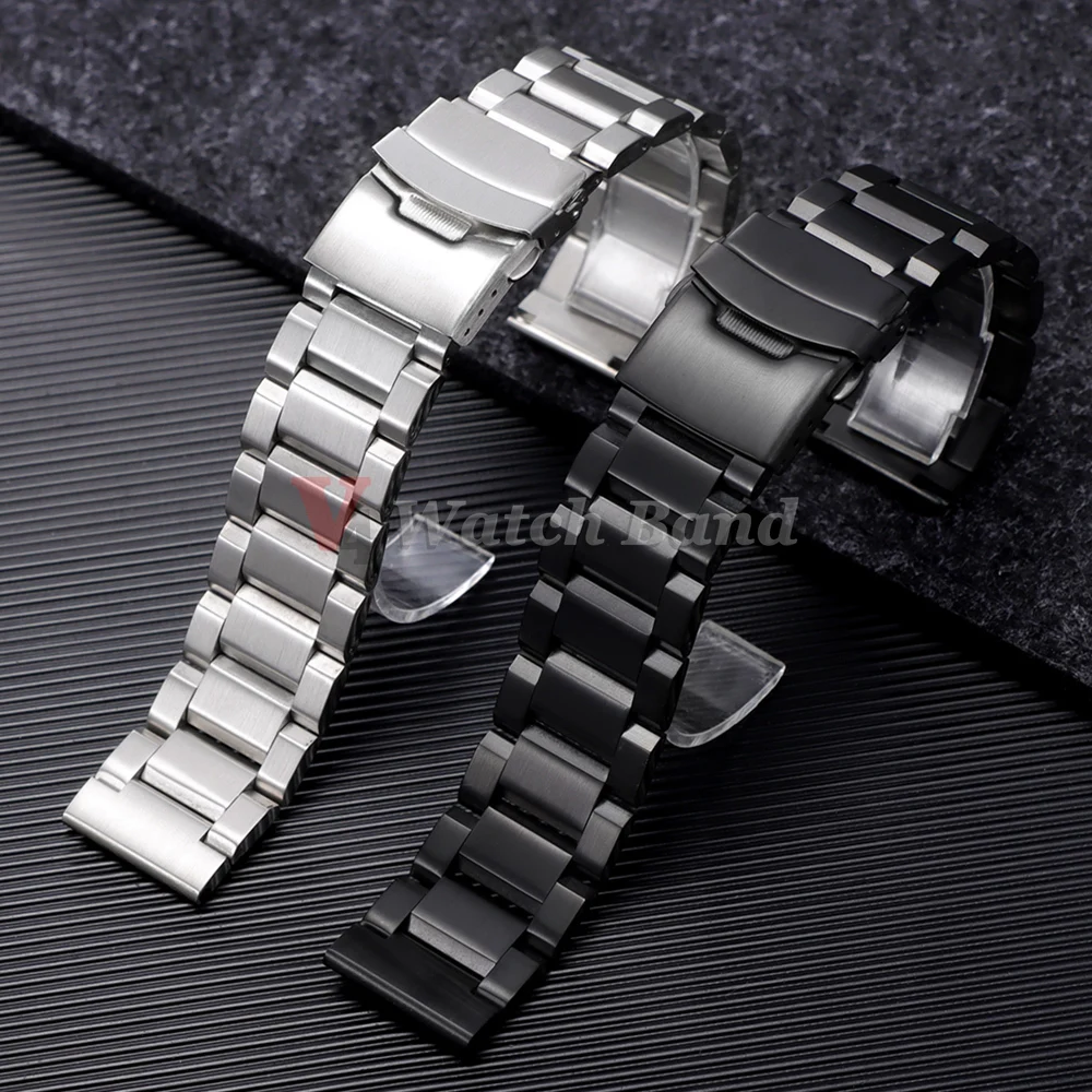 Luxury Solid Stainless Steel Watch Band Universal Bracelet for Seiko 18mm 19mm 20mm 21mm 22mm 24mm 25mm Belt Watch Accessories