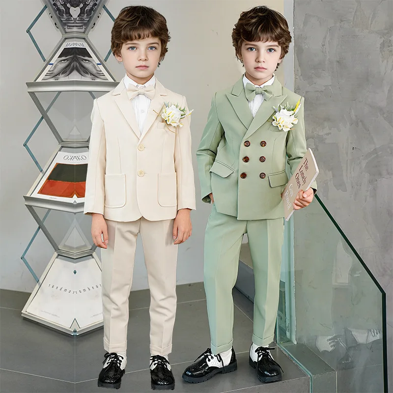 

1-14 Years Green Suit for Children Boy Wedding Suit Elegant Suits For Boys Suits Outfits Set Teenager Kids Suits
