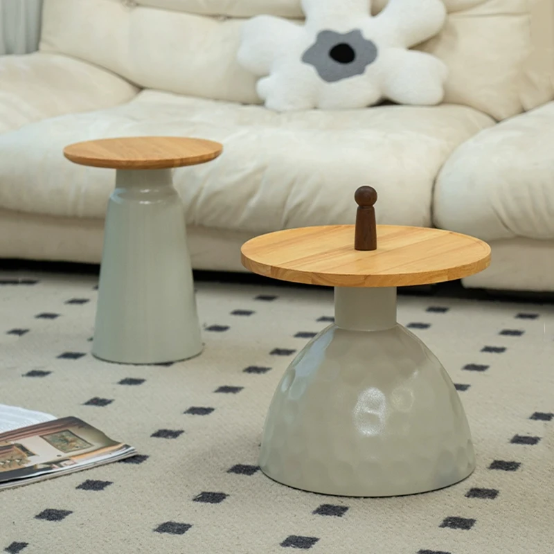 

Nordic Furniture,Round Solid Wood Coffee Table,Living Room Side Table,Metal Tea Table,Creative Storage Desk,Home Accessories