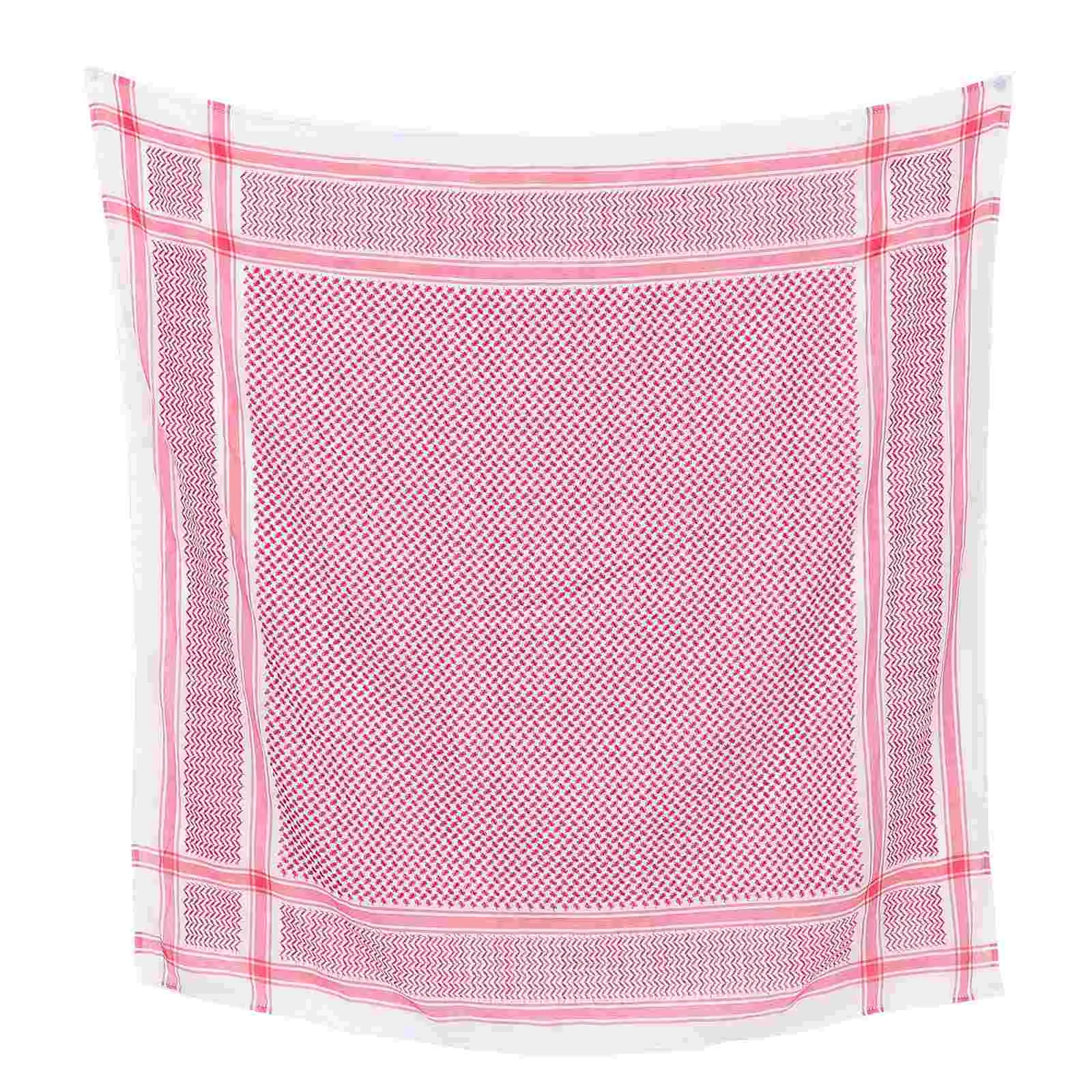 Man's Cover Shawls Scarf Arabia Headscarf Headwrap Saudi Headwear (Red) men's headscarf scarf for men