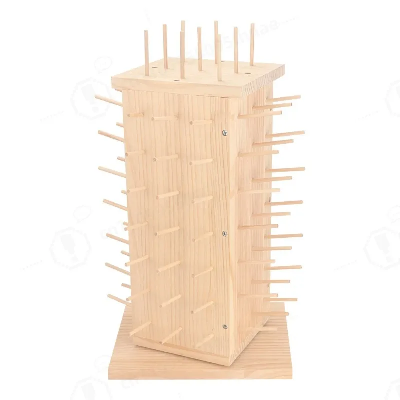 93 Spools 360° Fully Rotating Wooden Thread Rack/Thread Holder Organizer for Hand DIY Sewing, Quilting, Embroidery, Hair-braidin