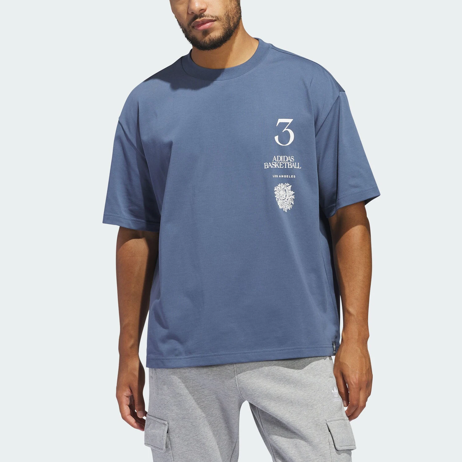 

Официальная мужская и женская свободная повседневная футболка Adidas с тремя полосками и принтом JI6957