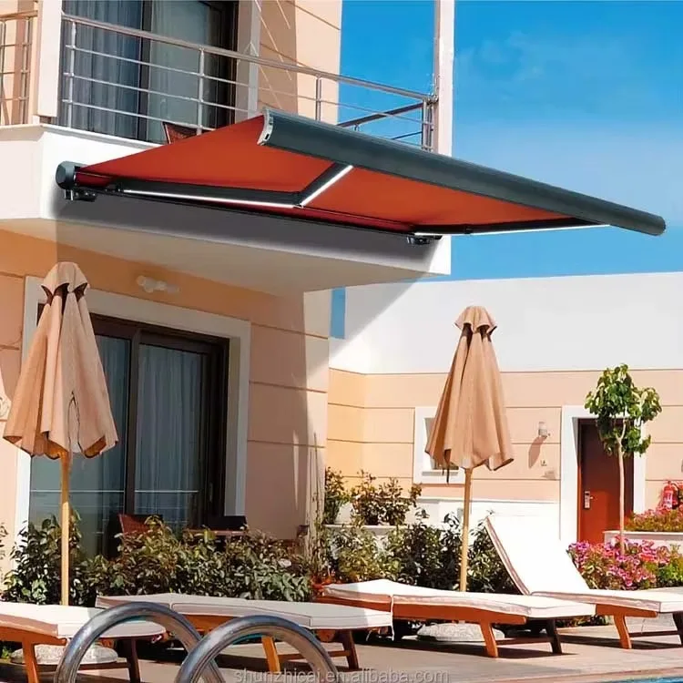 Factory Wholesale Heavy-Duty Electric Retractable Aluminum Alloy Commercial Luxury Patio Awning Custom Waterproof Acrylic Sail