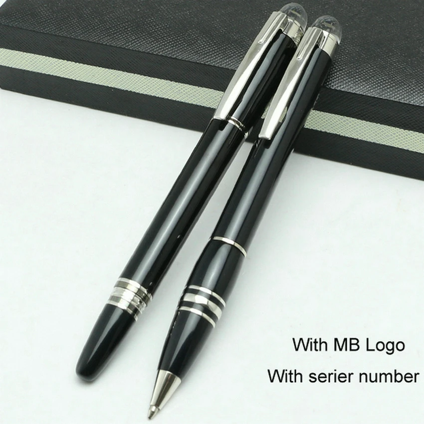 High Quality MB Mon Ballpoint Pen Black Bubber Blance Luxury Rollerball Pens for Writing Supplies with Serial Number NDL33966L