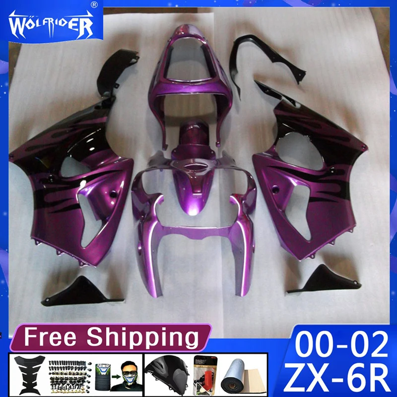 

Motorcycle cowl ABS plastic fairings Kit for ZX-6R 2000-2002 ZX6R 00 01 02 Motorbike Fuchsi fairing Manufacturer Customize cover