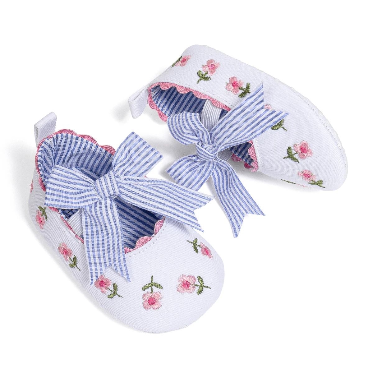 KIDSUN Bowknot 3-Colors Baby Girl Shoes Floral Embroidered Soft Toddler Shoes Comfortable Anti-slip Princess Shoes First Walker