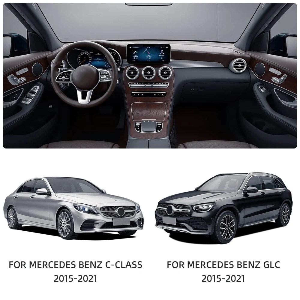 Für Mercedes Benz GLC C-Klasse W205 C260 C200 X253 2015-2021 Vordere Klimaanlagen-Lüftungsblende Armaturenbrett Klimaanlagen-Auslass Aufkleber Abdeckung – Detail 1