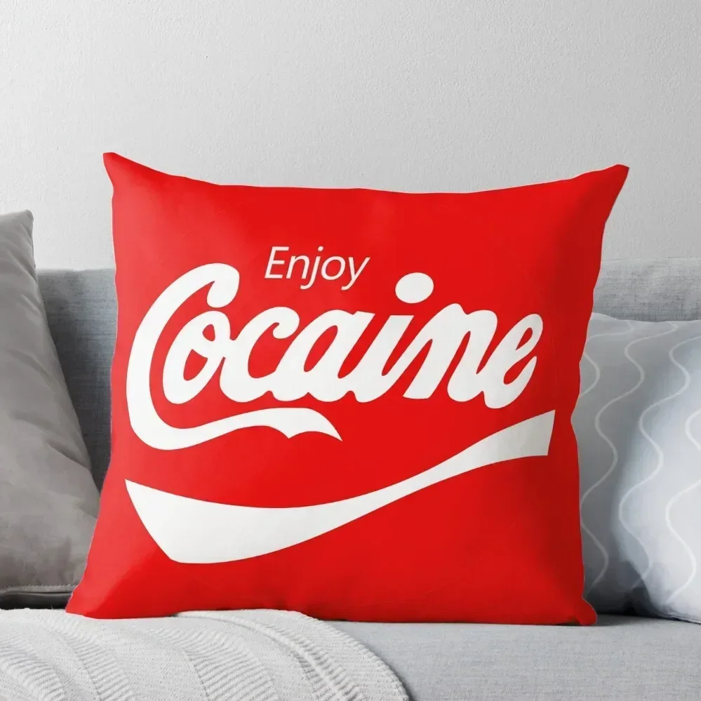 enjoy coke(aine) Throw Pillow Sofa Decorative Covers Embroidered Cushion Cover Cushions Decorative Cover For Living Room pillow