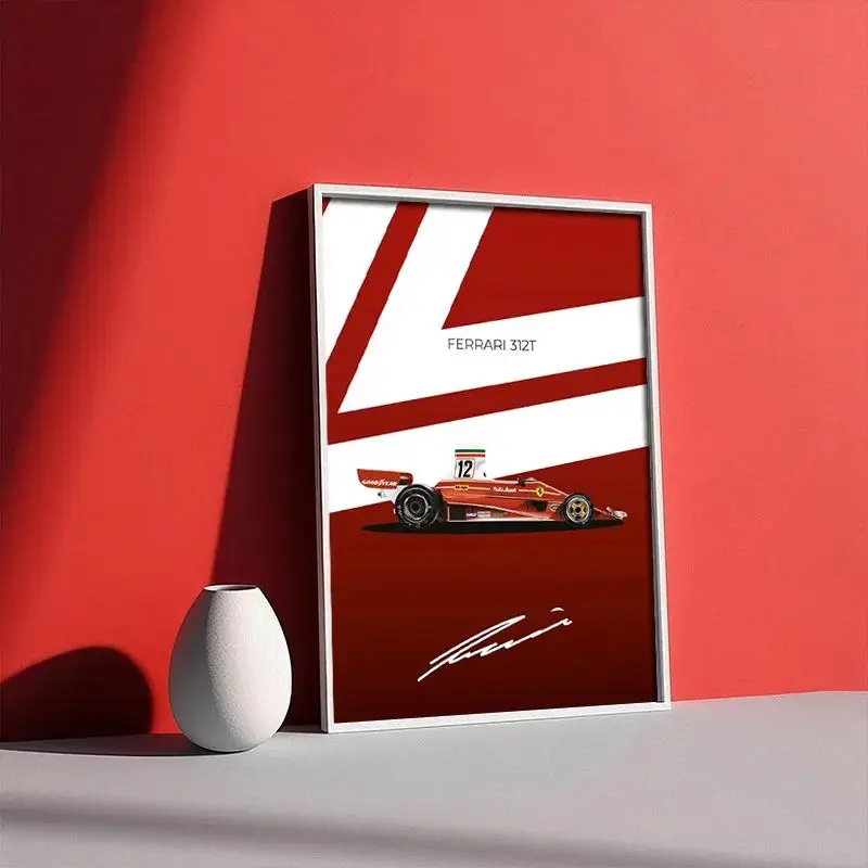 سائق السيارة نموذج سيارة التوقيع الكرتون الديكور الرسم على لوحات القماش الجدارية HD طباعة الجمالية المشارك لغرفة المعيشة ديكور المنزل #6