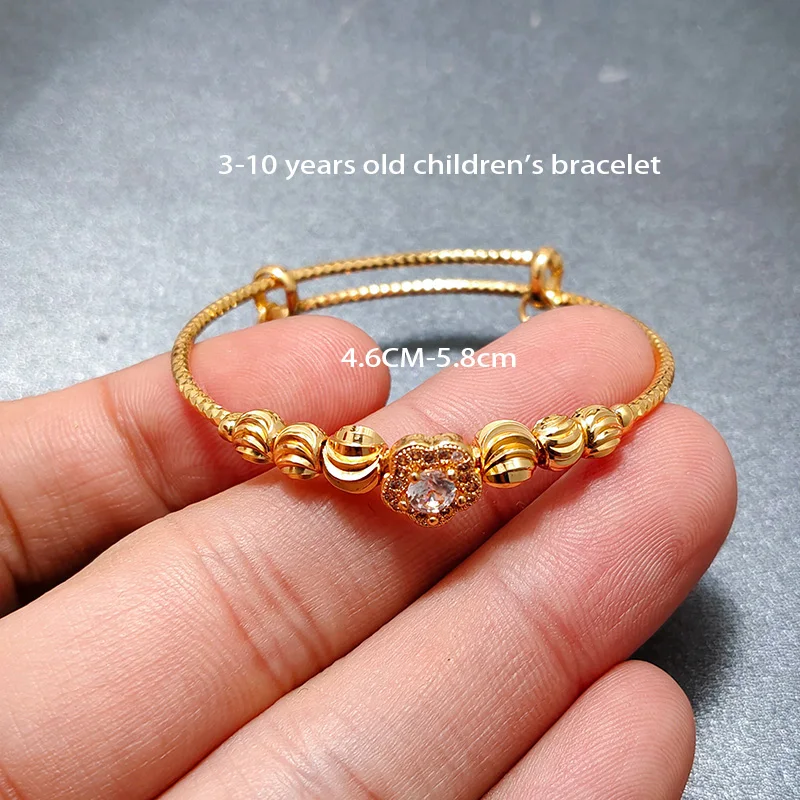 20 Styles Dubai Gold Color Baby Bangles For Kids Baby Promotion Sale Child Birthday Gifts Children'S Bracelets