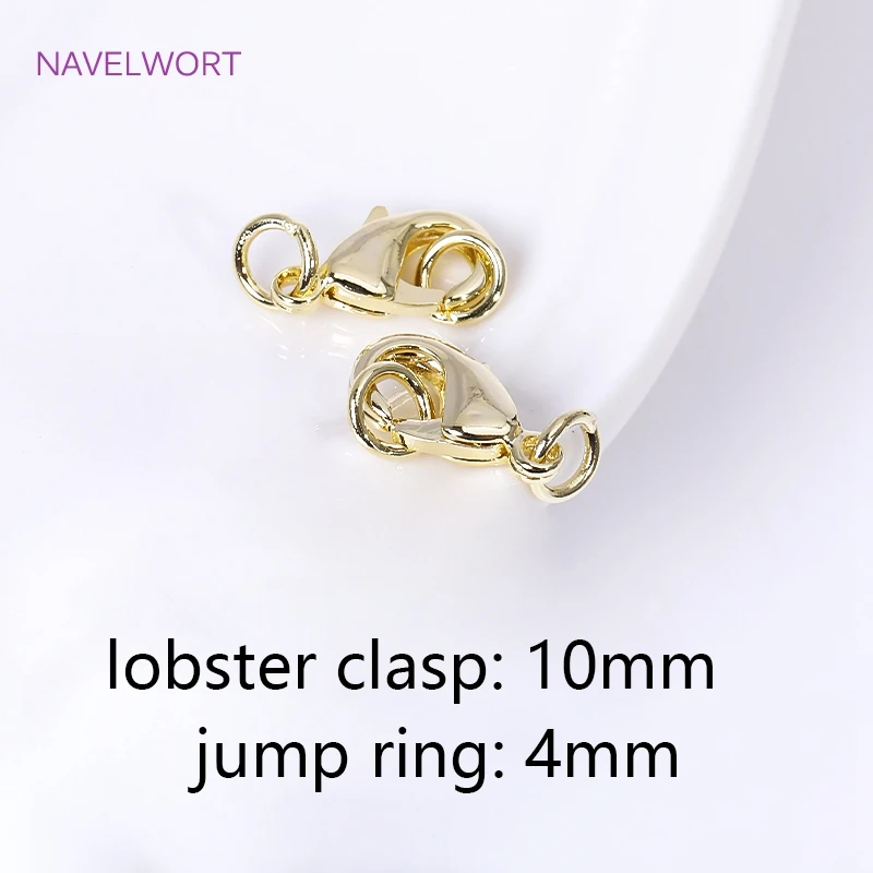 Messing 18K vergoldeter 10/12mm Karabinerverschluss mit geschlossenem Ring, Verschluss für Schmuck, Karabinerverschlussverbinder, Zubehör für Schmuck – Detail 26