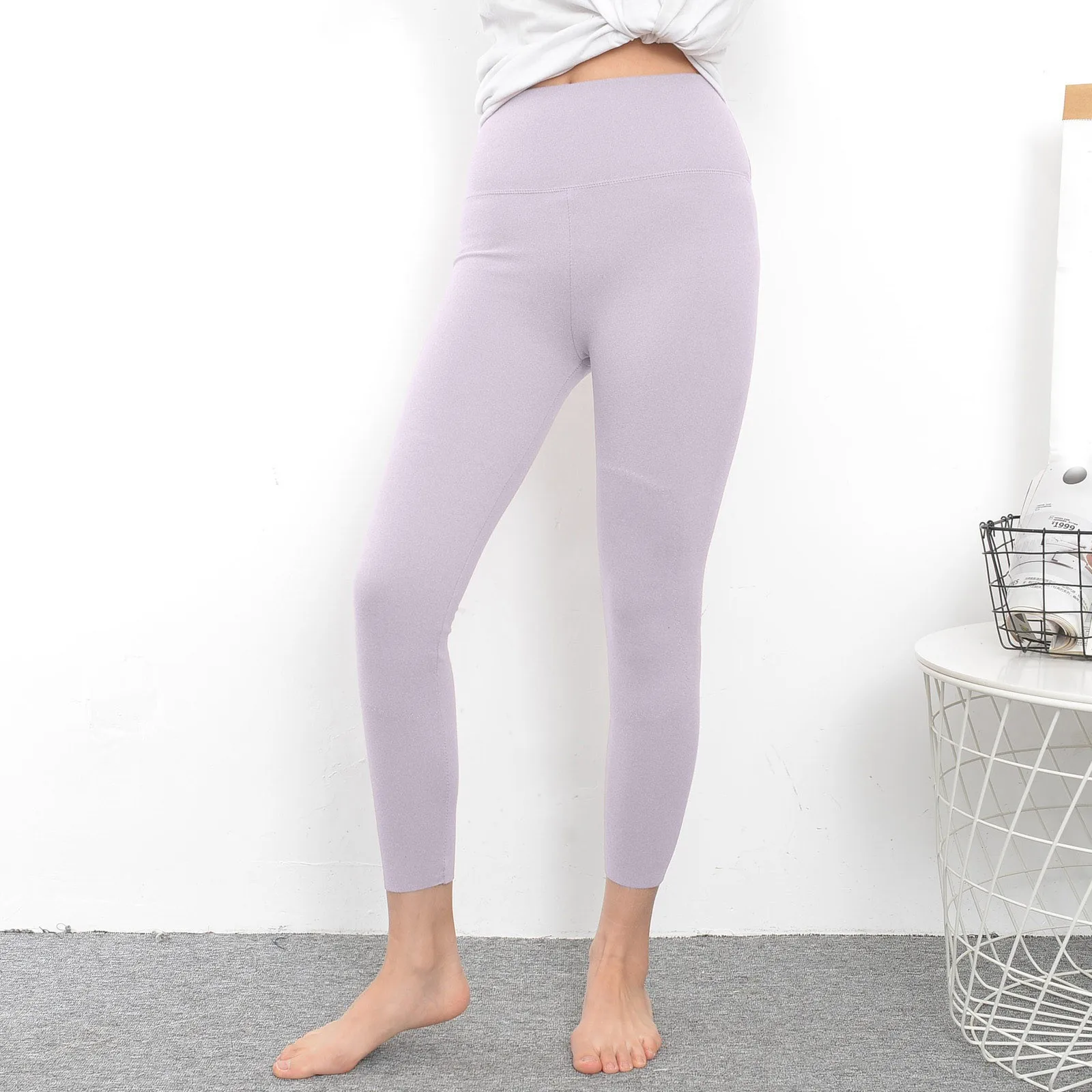 Pantaloni in pile da donna Leggings termici a vita alta da donna con elasticità di protezione del ginocchio per pantaloni lunghi in peluche spesso invernale