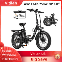 Vitilan U3 Electric Bike Foldable 750W 48V 13Ah 20*3\