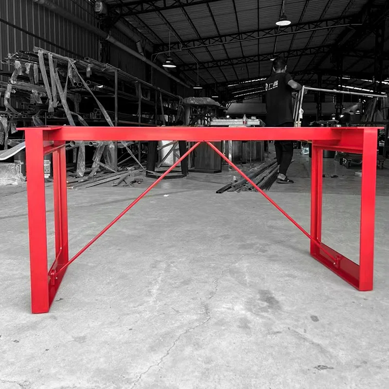 

Red solid carbon steel dining table legs stainless steel office Magis brut table desk bracket