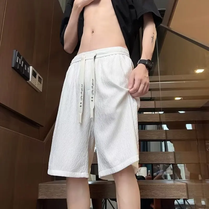 

Мужские летние тонкие повседневные спортивные орты Qui Dry Ice Silk Five-Quarter, свободные, удобные, дышащие, модные, прямые ноги