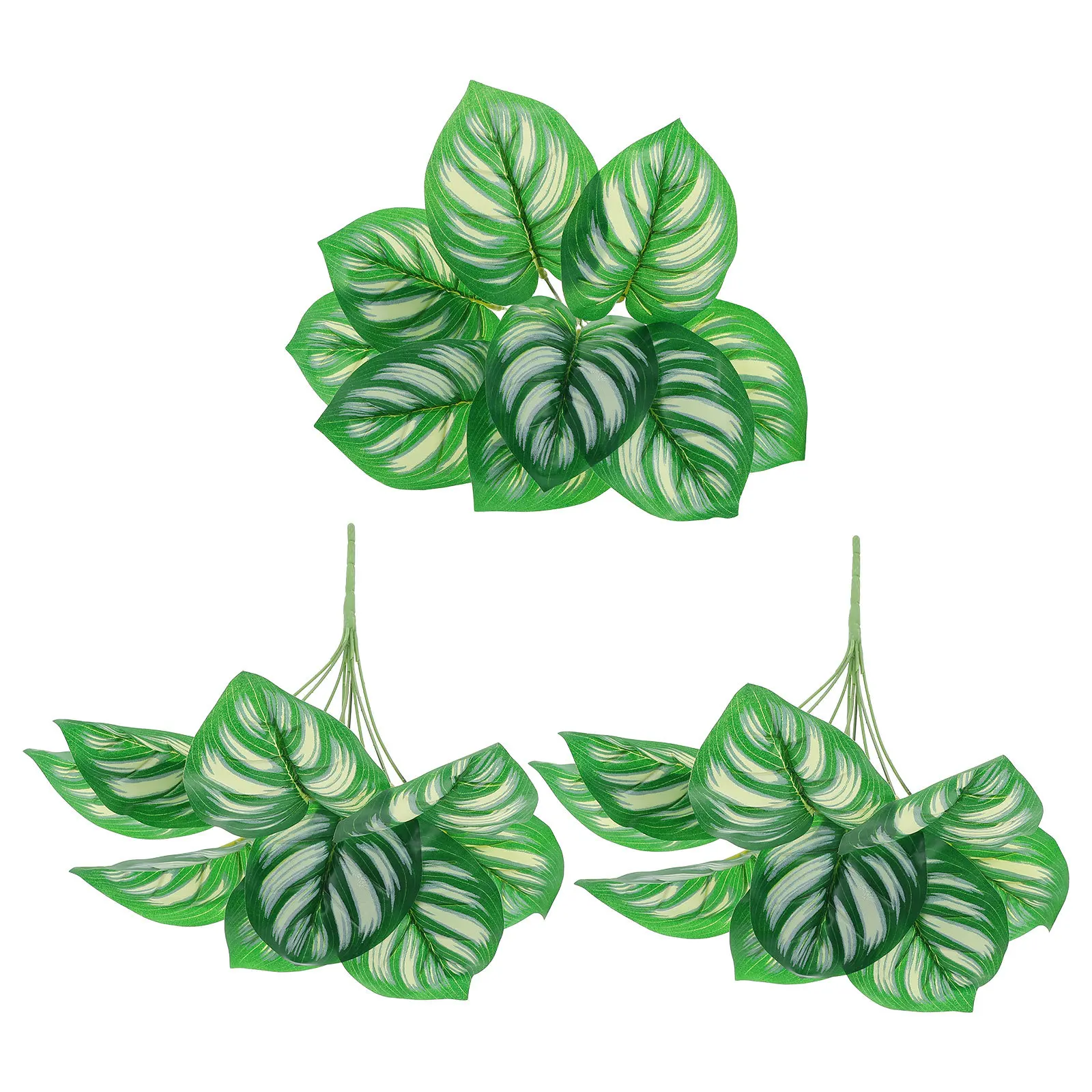 

3pcs Faux Mango Leaves Large Artificial Tropical Foliage Realistic Jungle Greenery For Home Decor Wedding Party Beach Theme