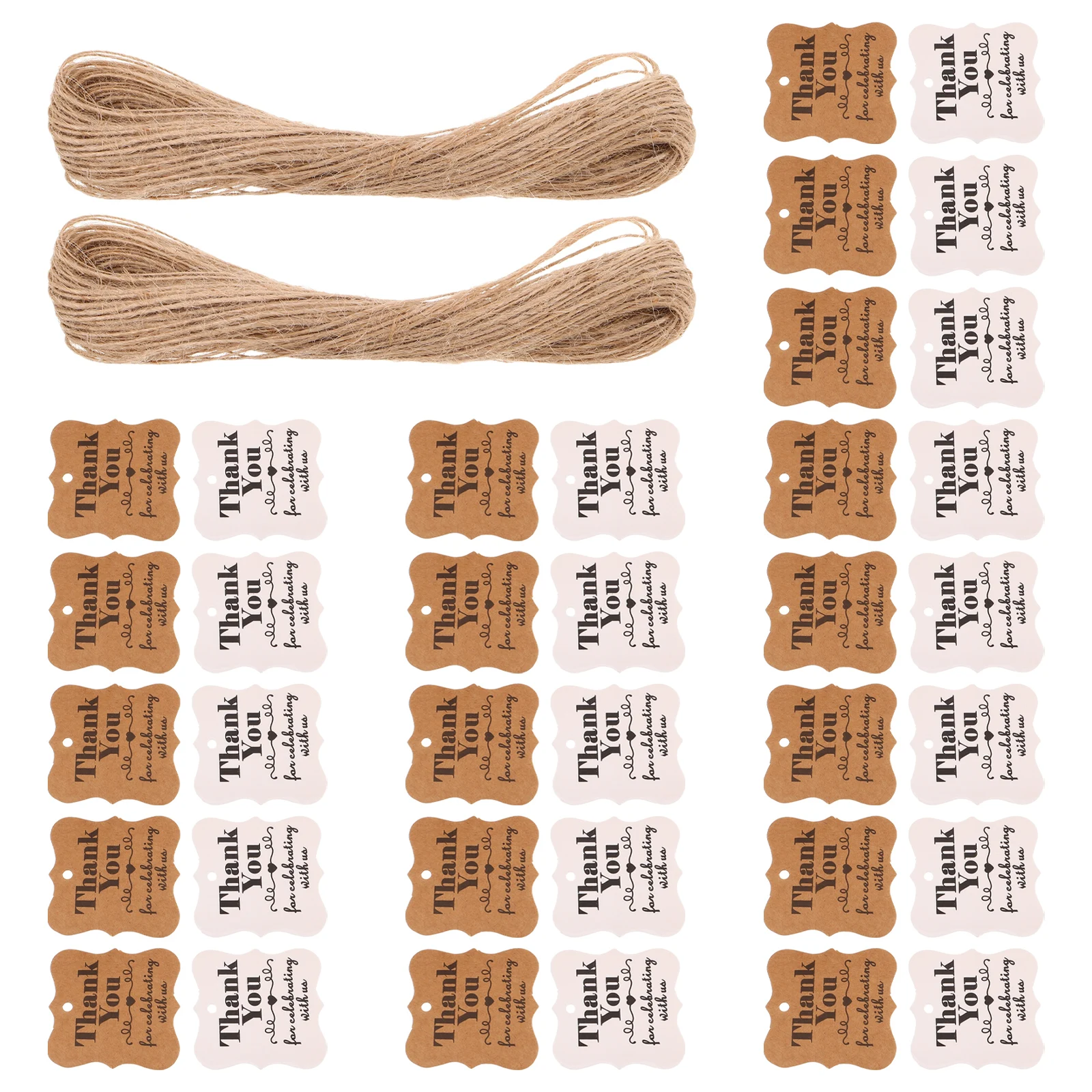 

10pcs Kraft Paper Thank You Tags String Party Favor Labels for Wedding Baby Shower Birthday Celebration Present Wrap Rustic