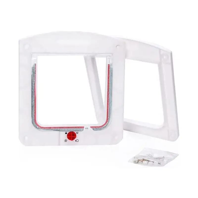 

A00E-Дверь для кошек, 4-сторонняя дверь с замком для домашних животных, удобный безопасный доступ для ваших домашних животных, идеальная дверь для кошек