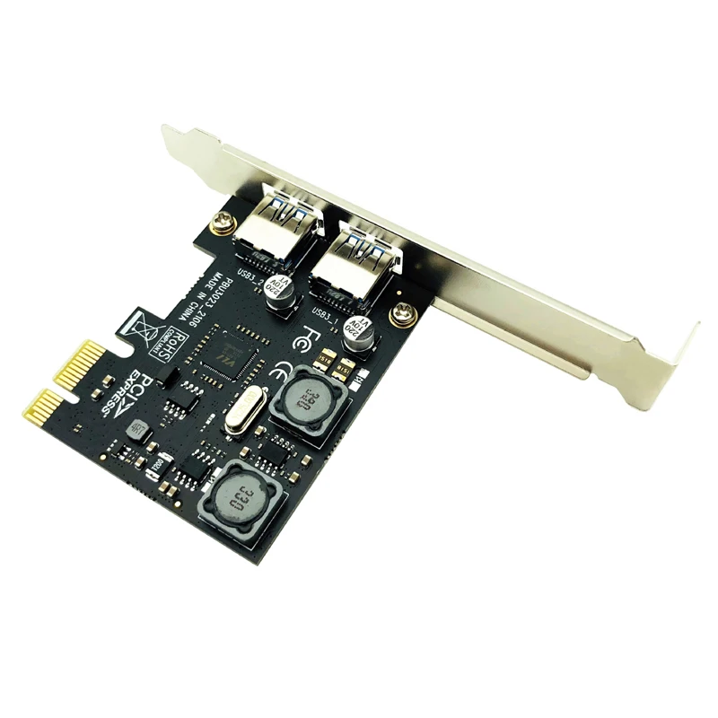 USB 3.0 PCI Express Adaptador PCI e para 2 portas USB 3 Expansão Adaptador de Cartão USB3 PCIe PCI-e x1 Controlador Conversor para PC Desktop