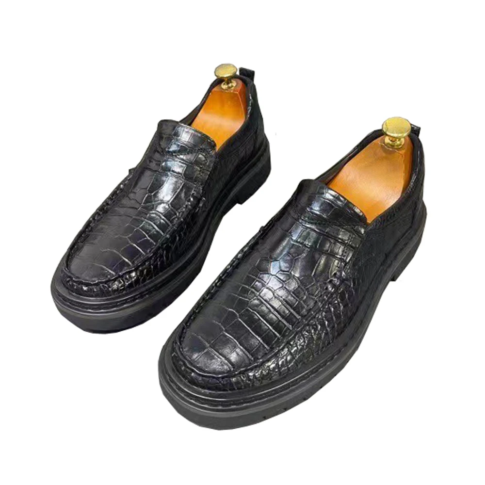 

Yingshang новые мужские туфли из крокодиловой кожи, мужская обувь для отдыха, автомобильная обувь