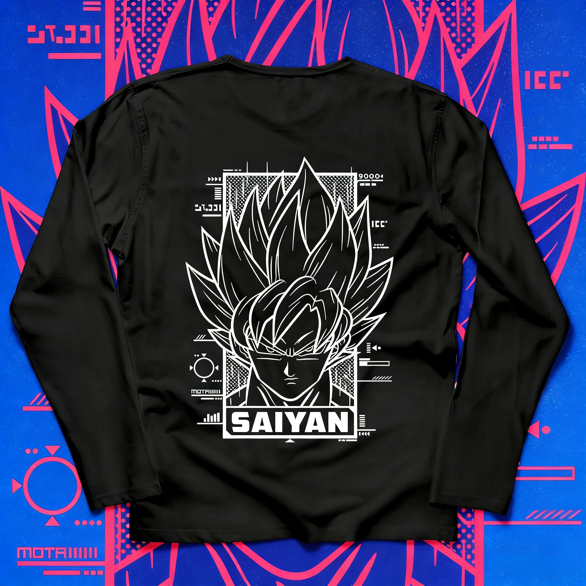 2026 Herbst Winter Dragon Ball Vintage Baumwoll-Fleece Langarm-T-Shirt Übergroß Unisex Herren Kinder Super Saiyan Tech Print Oberteil