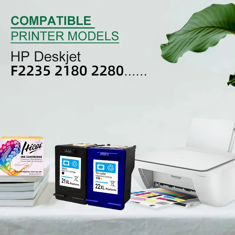 Compatible Ink Cartridge for HP 21XL 22XL 21 22 XL Replacement For HP21 Deskjet F2180 F2280 F4180 F2200 F380 380 Printer