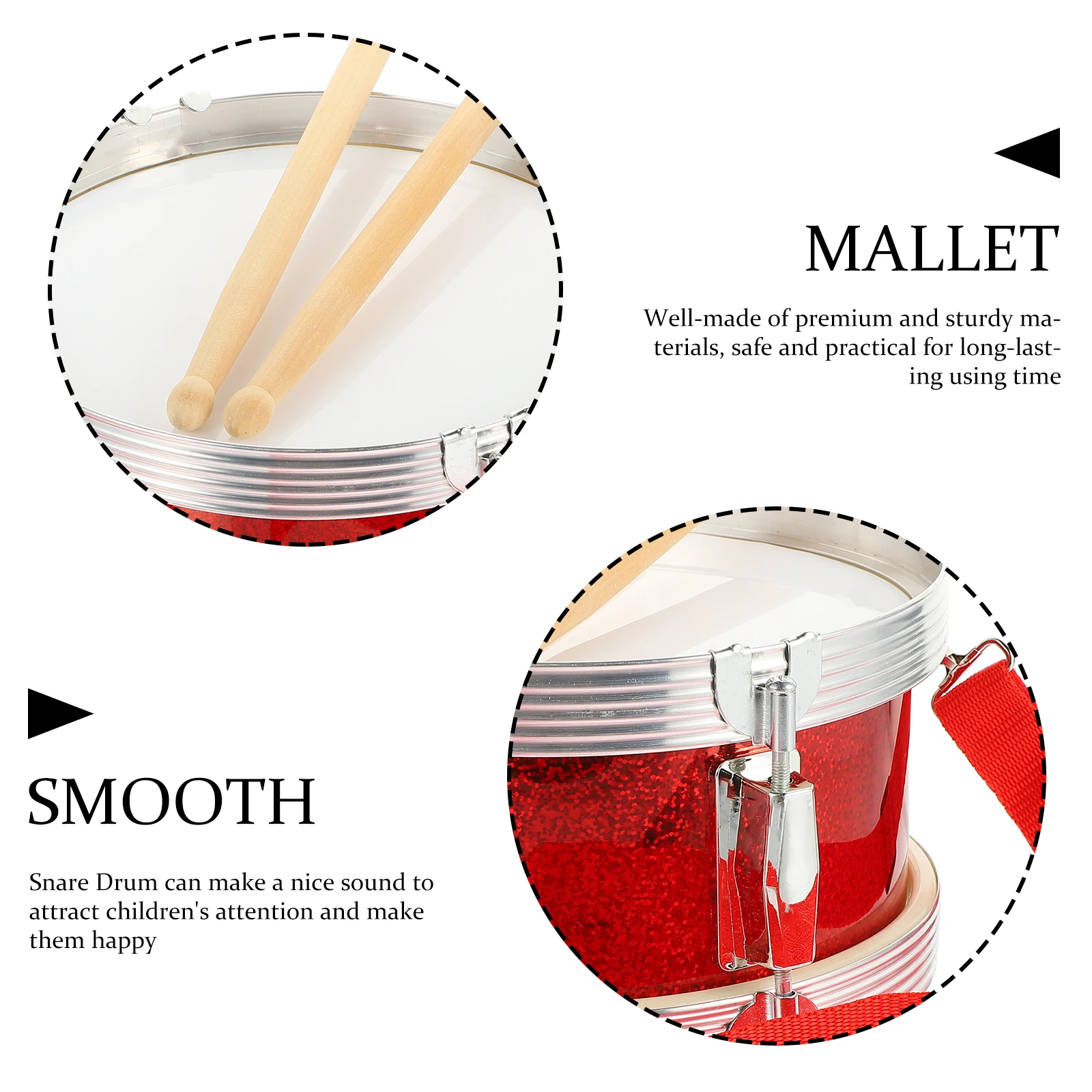 

1 Set Snare For Educational Percussion Instrument Child Drum Set Drumsticks Strap 'S Musical Performance Supply