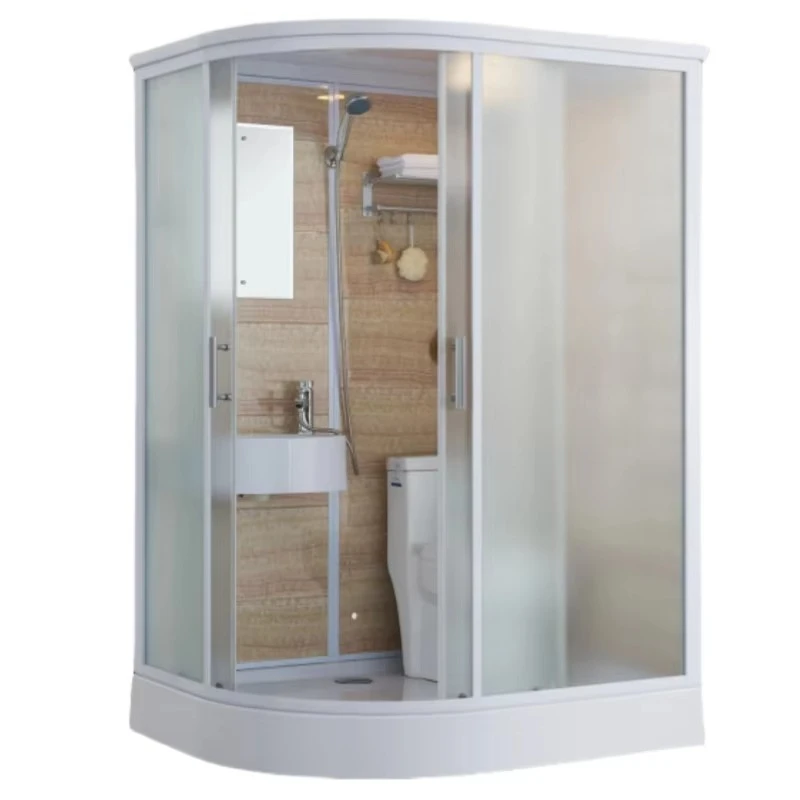 

Family prefabricated bathroom unit for outdoor RV shower with integrated toilet and shower function