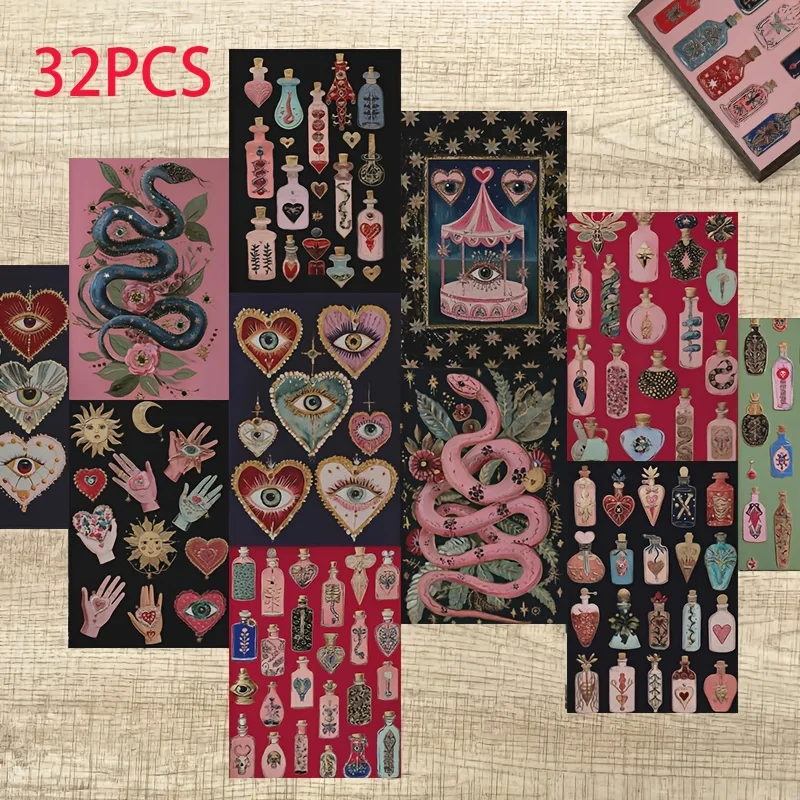 20PCS Vintage Art Postcards, Abstract Eye Newspaper Elements, Living Room, Bedroom, Study, Dormitory Background Wall Decoration