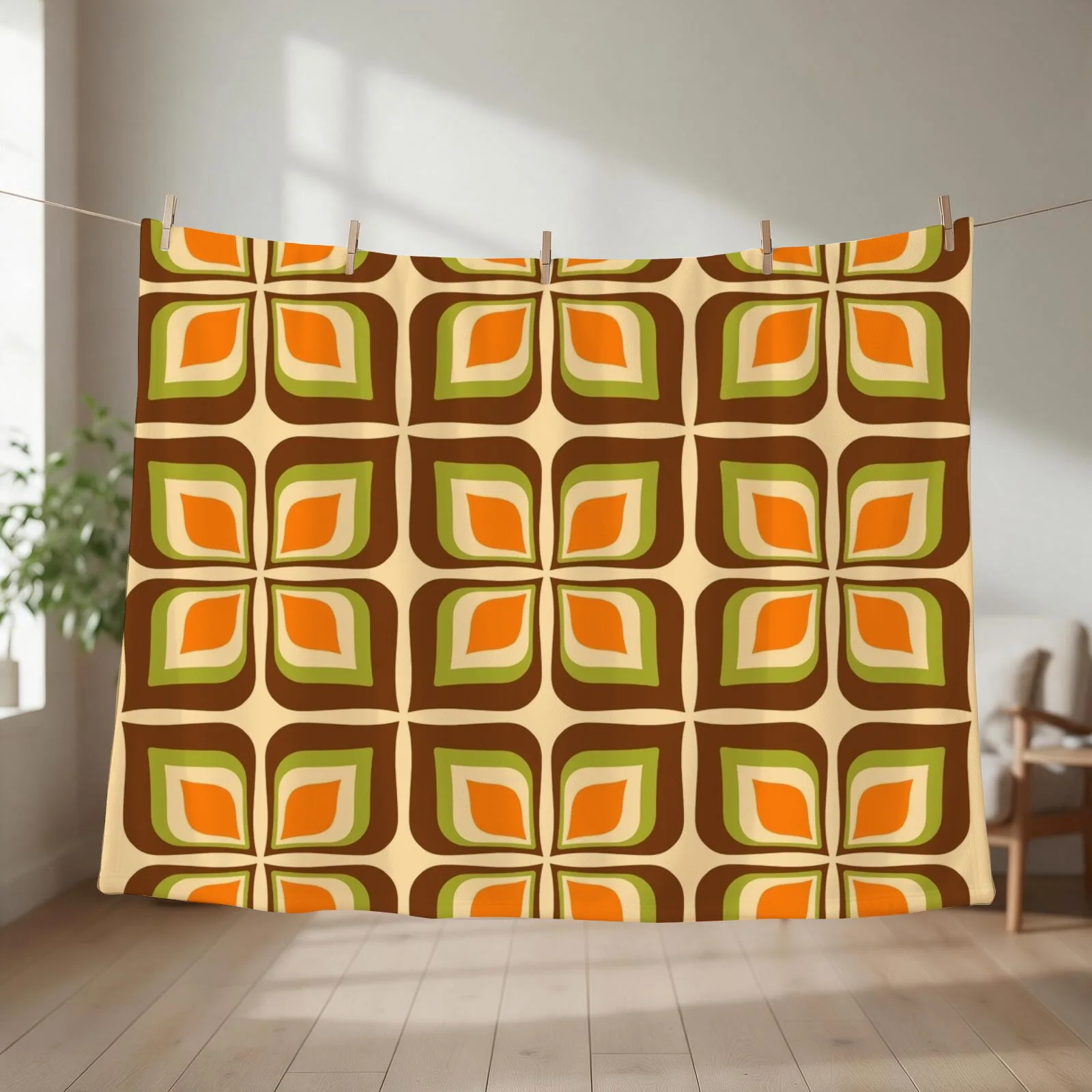 Retro Gradient Flower pattern 725 Throw Blanket Picnic Summer Beddings Travel funny gift Blankets