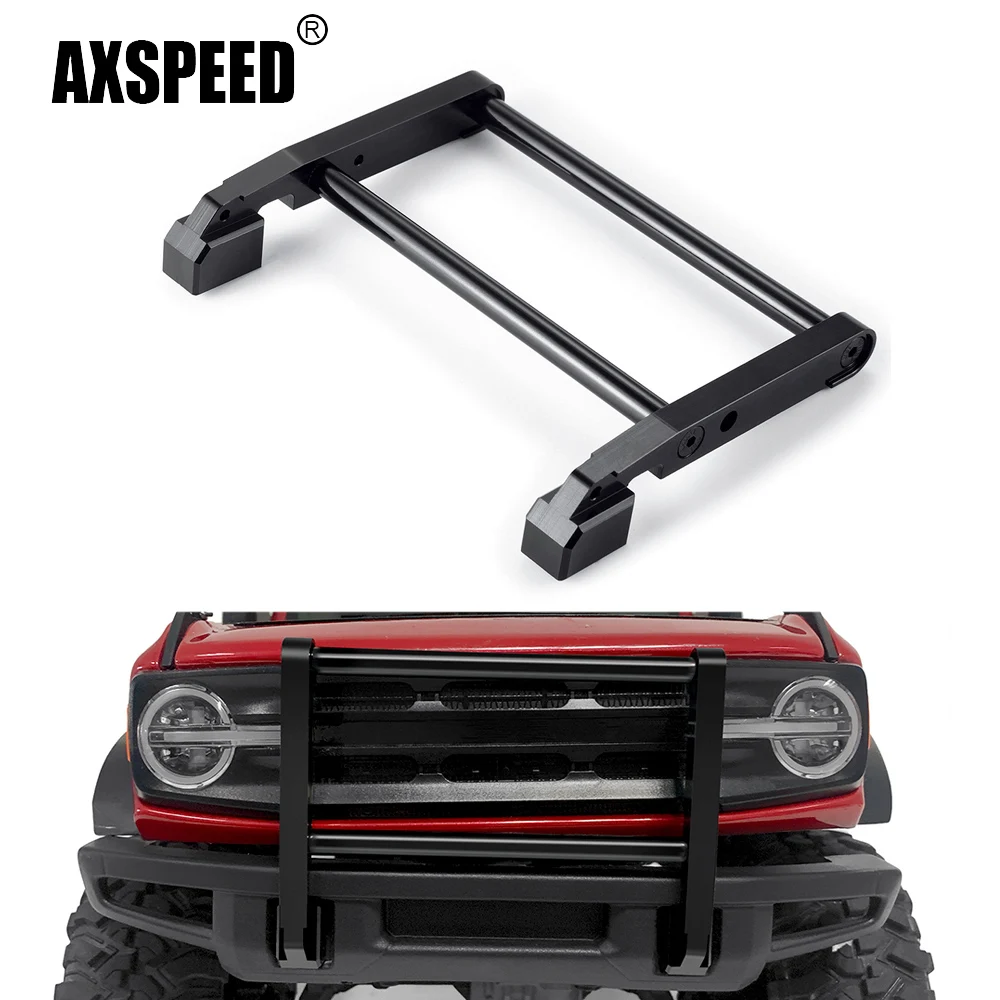 AXSPEED Aluminum Alloy Anti Collision Front Bumper for TRX-4 TRX4 Bronco 1/10 RC Crawler Car Upgrade Parts