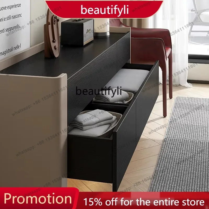 Italian Minimalist Entryway Cabinet Four-Drawer Storage Cabinet Wall-Mounted Sideboard Drawer Cabinet