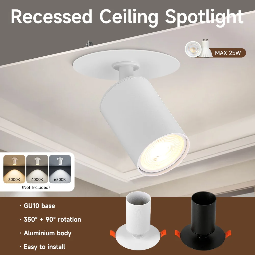 Recessed Ceiling Spotlight Replaceble GU10 Bulb Led Spot Light Indoor for Living Room Kitchen Store Ceiling Lamp Decor 110/220V - view 4