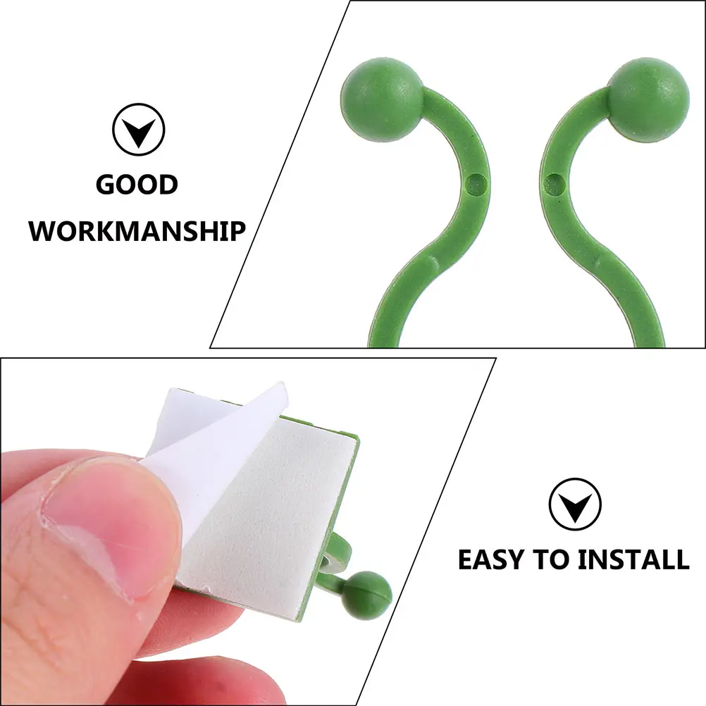 80 Pcs Pollen Holder Indoor Plant Support Clips Vine Binding Wall Vines Hanging Plants Adhesive Plastic Climbing Hooks