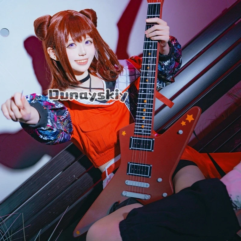 ​ ​ ​ ​ ​ ​ Toyama Kasumi ​ Disfraz de Cosplay, Peluca, Uniforme, Conjunto Completo, Traje Poppin'Party, Juego de Roles de Halloween, Carnaval, Fiesta, BanG Dream
