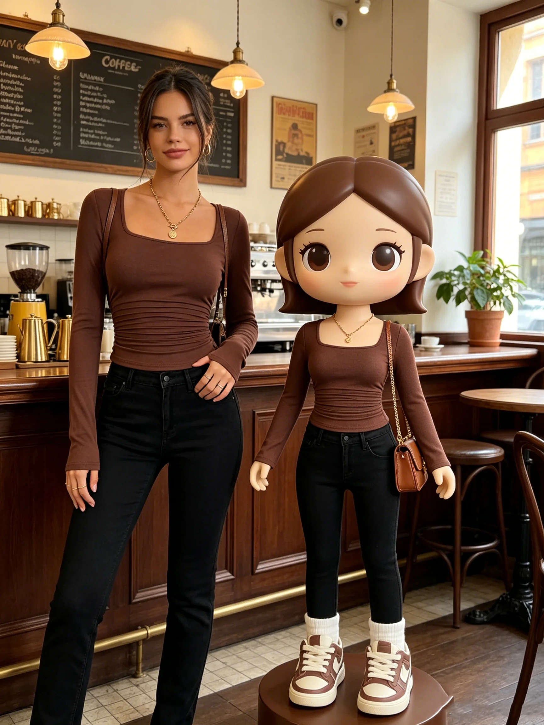 Women's Elegant Square Neck Long Sleeve T-Shirt Casual Sexy Comfortable Solid Color Top Fashionable Basic Fit T-Shirt