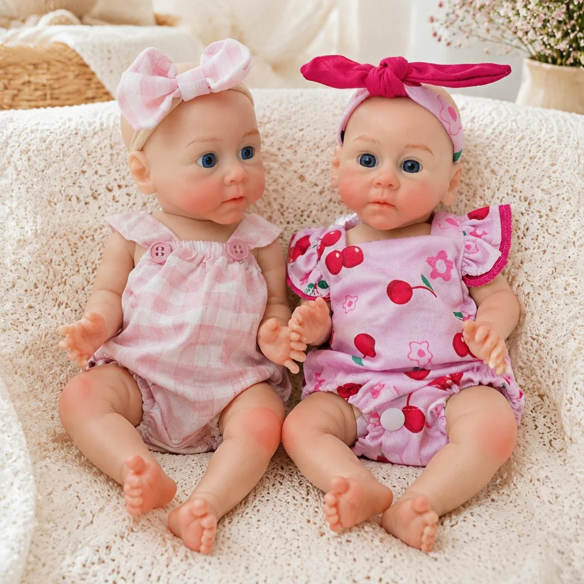 

1PC 28CM Open Mouth Bald Huxley Soft Silicone Reborn Girl Doll 2 Styles Optional 3D Painted Skin bebe reborn de silicona