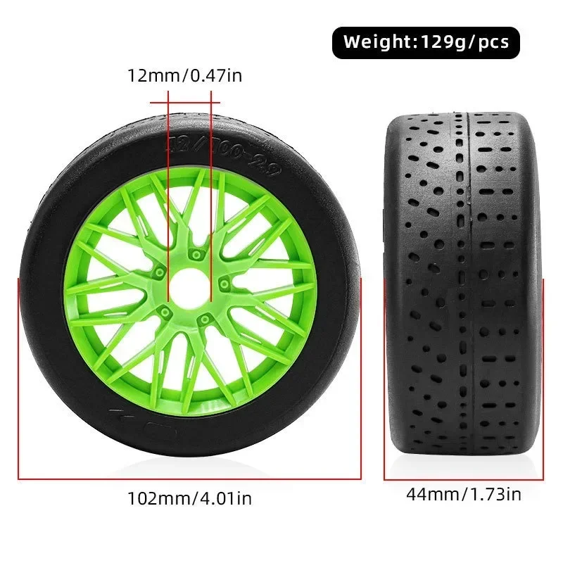 

ARRMA 1/7 Infraction/Limitless Tire D265 102×45mm 12mm Hex Black/White/Green RS Rubber High-Speed Upgrade Parts