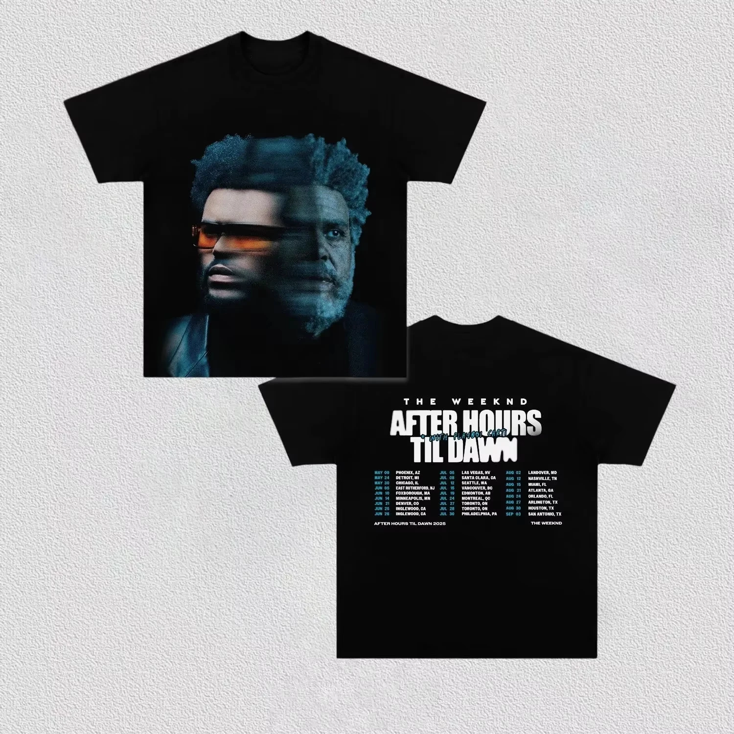 Singer The Weeknd After Hours til Dawn Stadium Tour Merch 2026 T shirt Cotton Oversized Unisex Streetwear Trendy high quality
